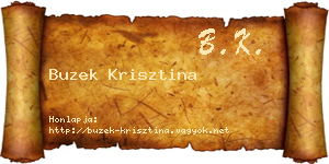 Buzek Krisztina névjegykártya